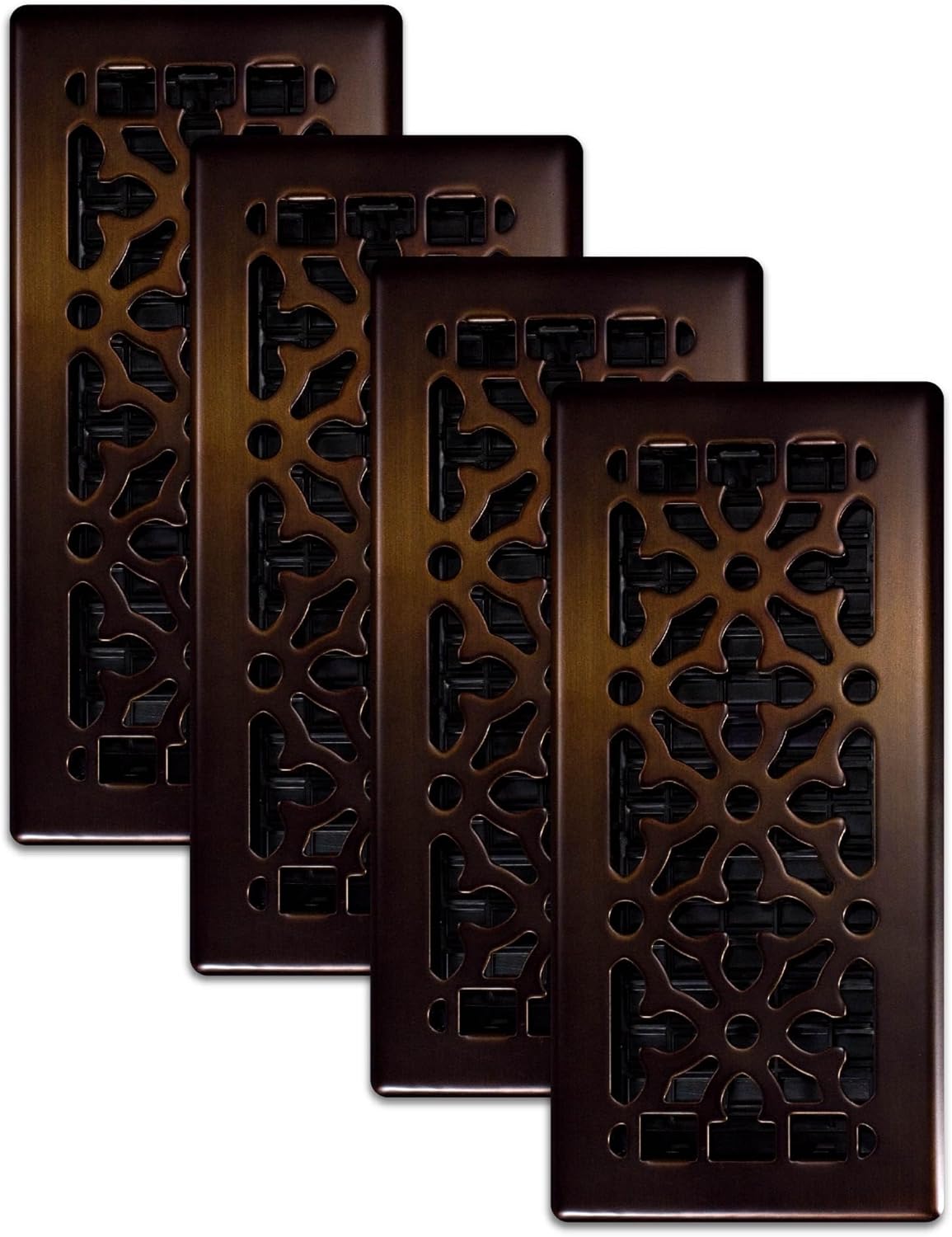 Gothic Floor Register 4-Pack in Rubbed Bronze for Home Decor