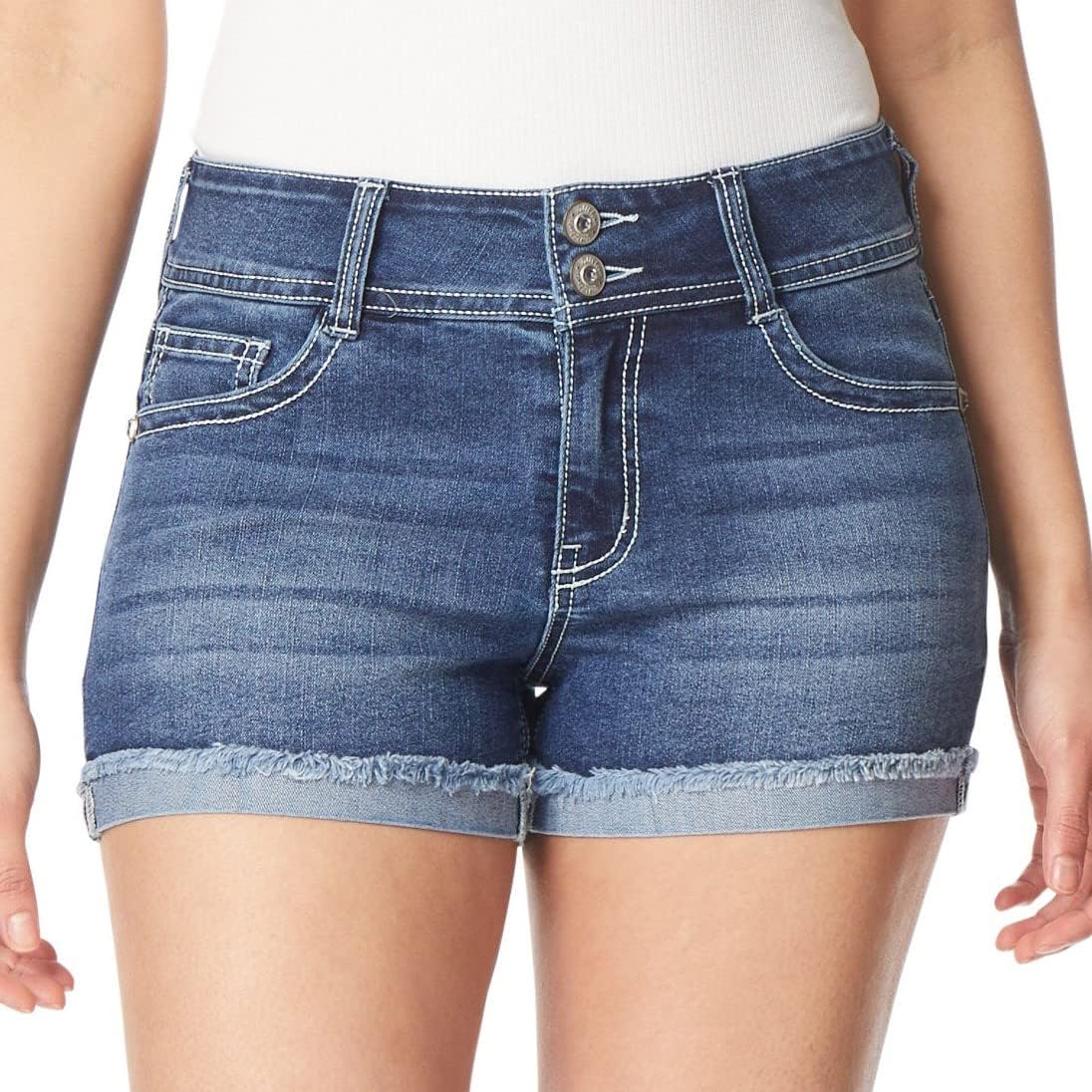 WallFlower Women's Luscious Curvy 9-inch Mid-Rise Bermuda Shorts