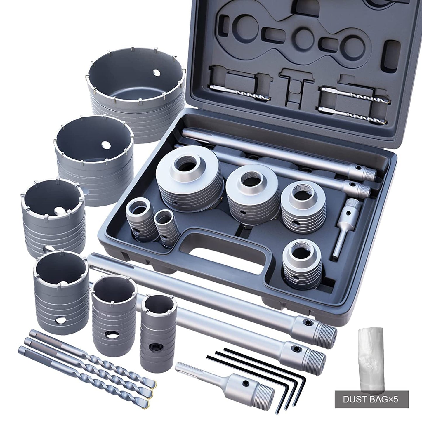 GSTK 15pcs Concrete Hole Saw Set for Efficient Drilling Tasks