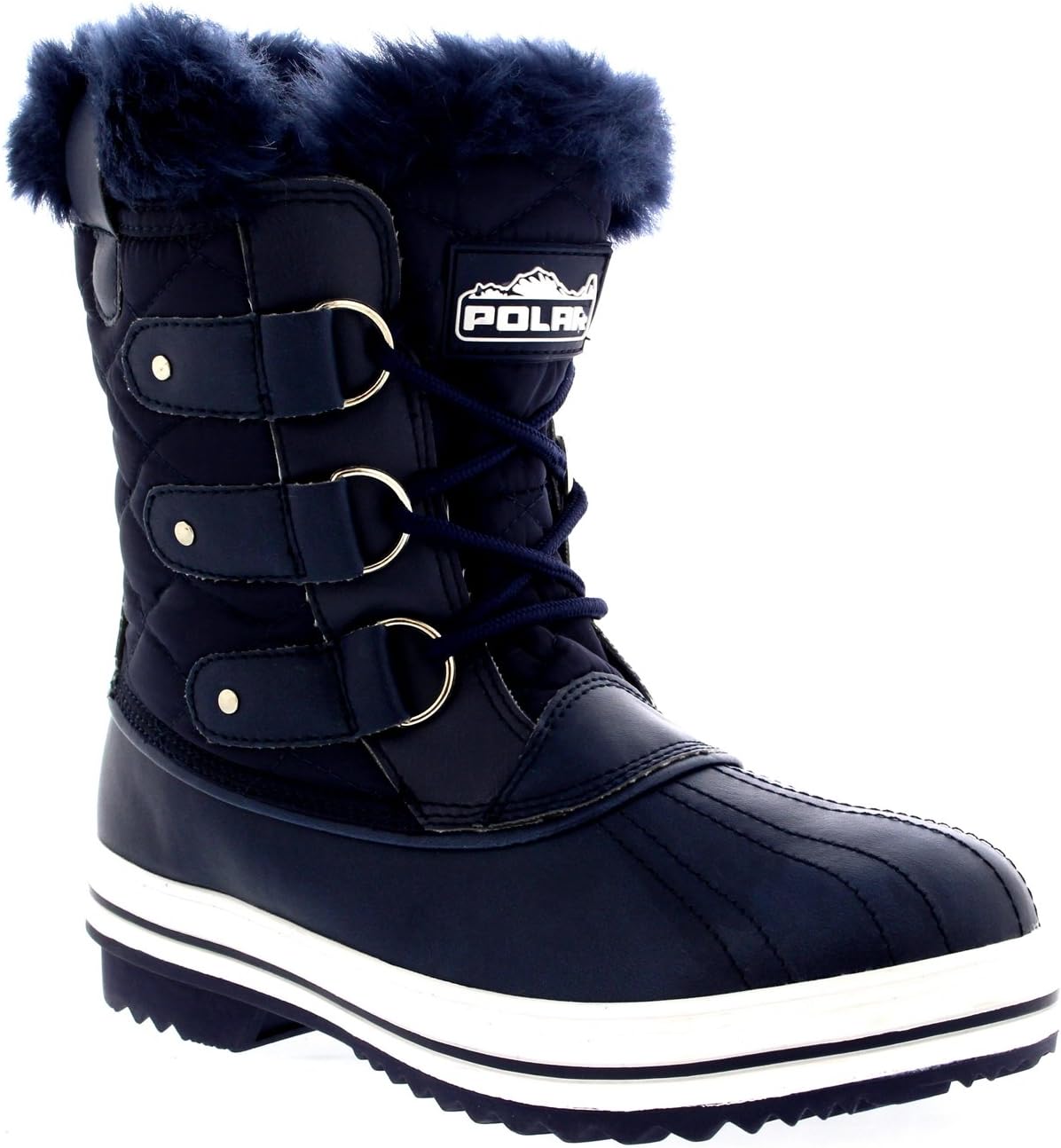 POLAR Womens Snow Boot Quilted Short Winter Waterproof Boots