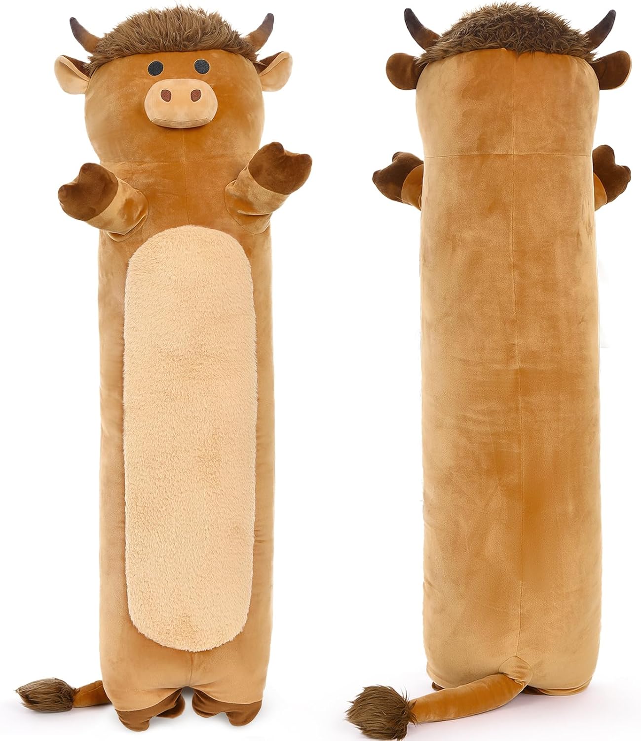 Cute Highland Cow Stuffed Animal Pillow for Kids and Adults