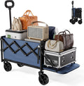 Collapsible Wagon with Wheels & Tailgate - Heavy Duty Foldable Cart