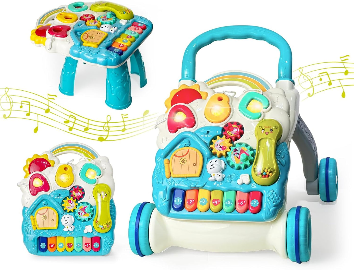 Sit to Stand Baby Walker with Music and Light for Toddlers