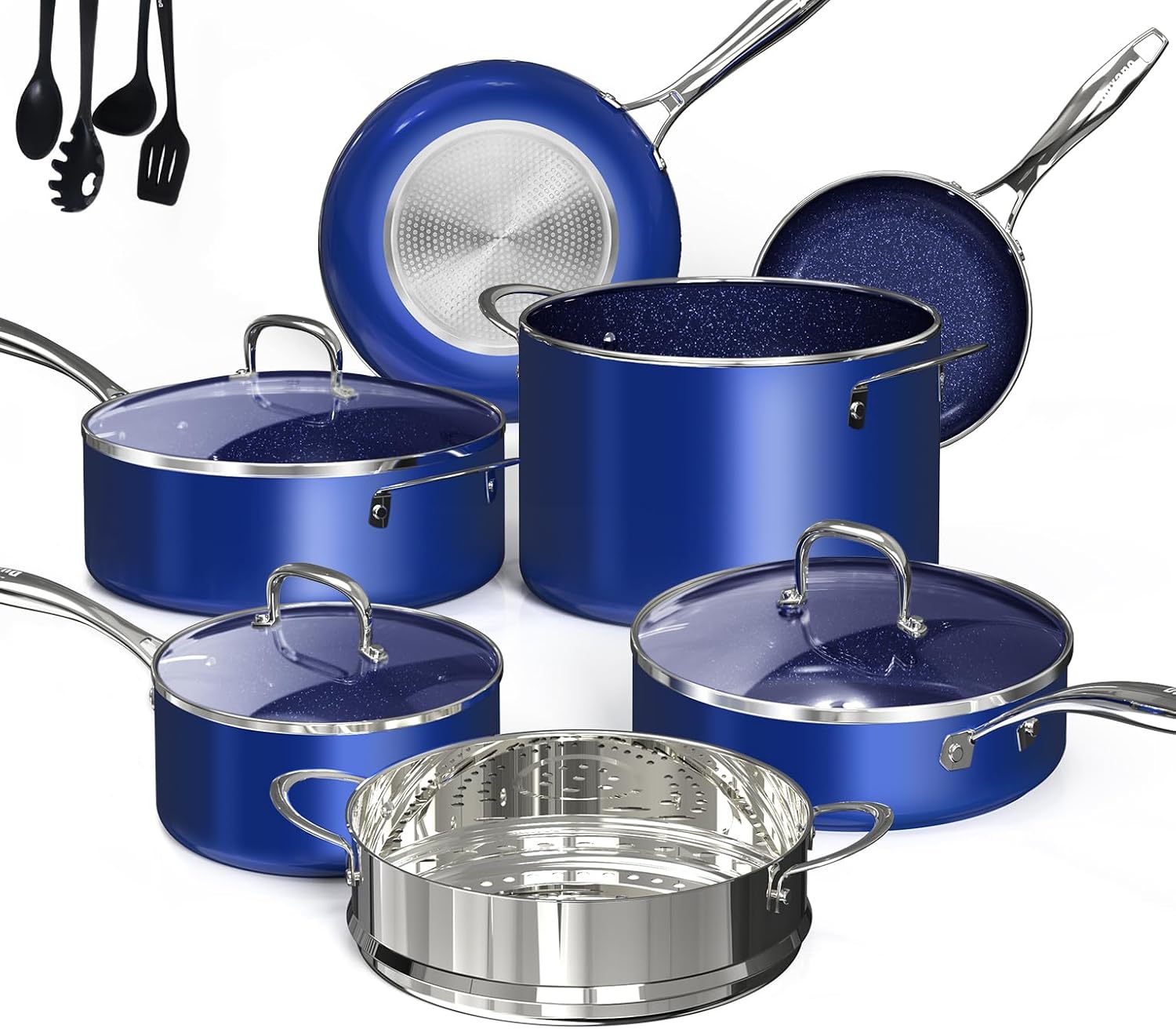 Deluxe 14PC Healthy Pots and Pans Set with Non-Stick Coating