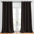 Blackout Thick Window Curtains W52 x L108 Brown - Thermal Privacy