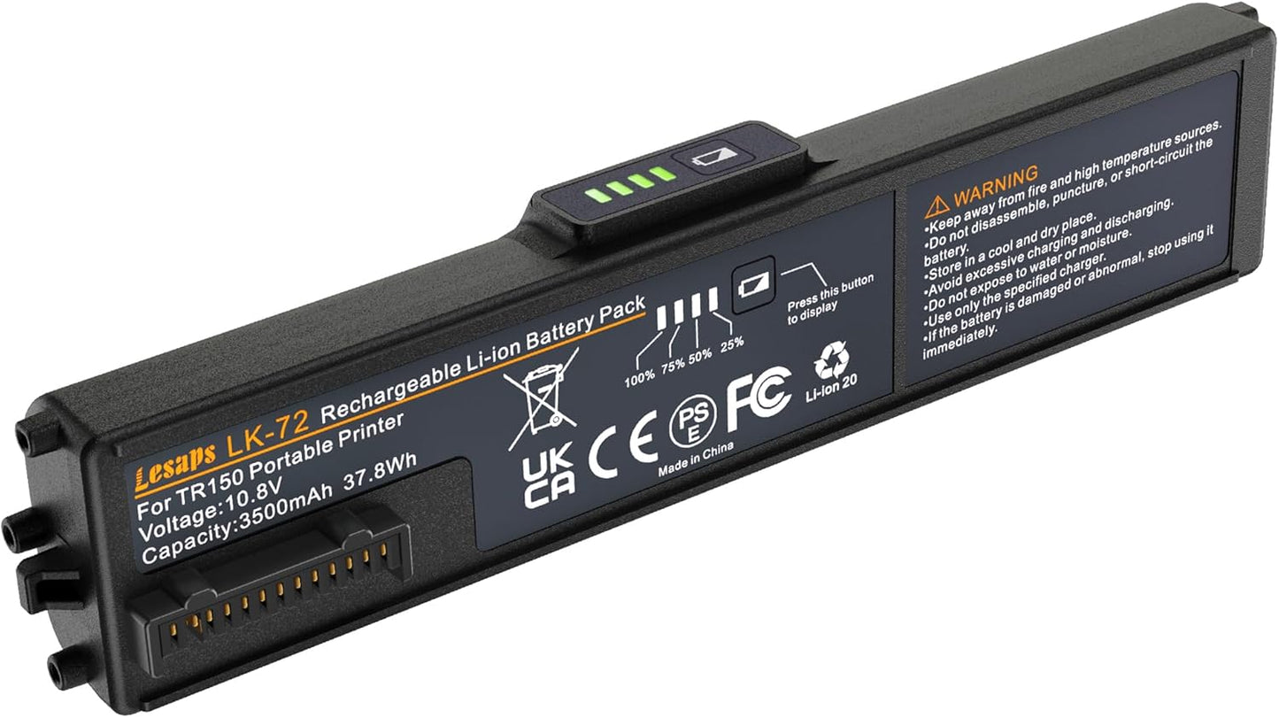 Upgrade LK-72 Battery Pack 3500mAh for Canon PIXMA TR150 Printer
