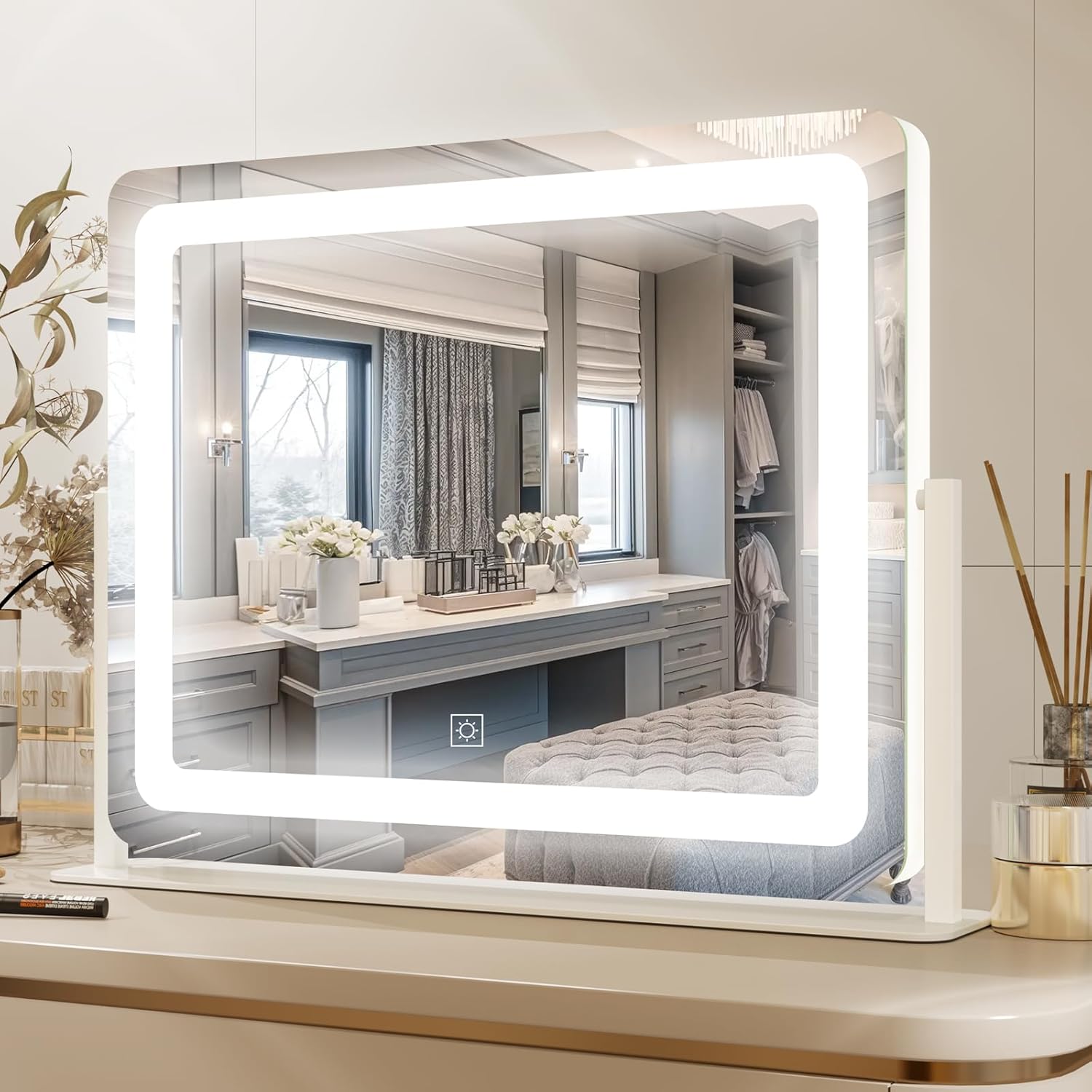 PRIMETEK Vanity Mirror with Lights for Perfect Makeup Experience
