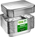 Green Direct 9x13 Aluminum Disposable Pans with Lids - 25 Pack