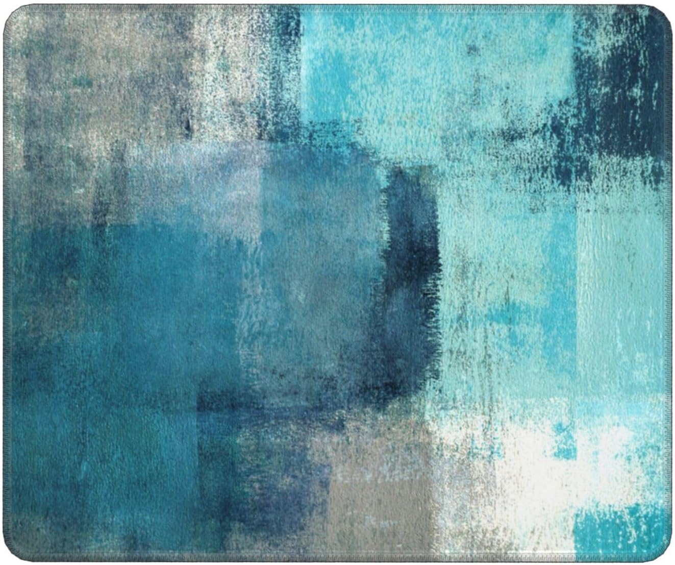Premium Teal Abstract Mouse Pad - Non Slip Base