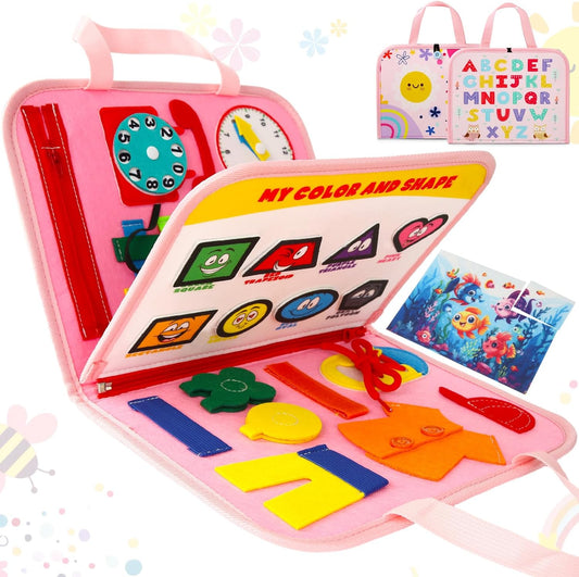Montessori Sensory Busy Board - Travel Toy Essential