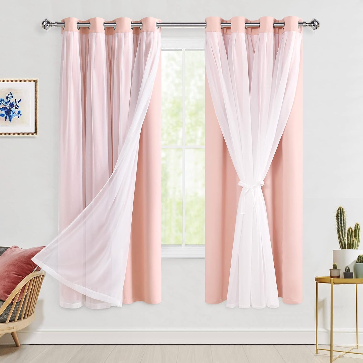 Hiasan Blackout Curtains with Sheer Overlay for Elegant Rooms