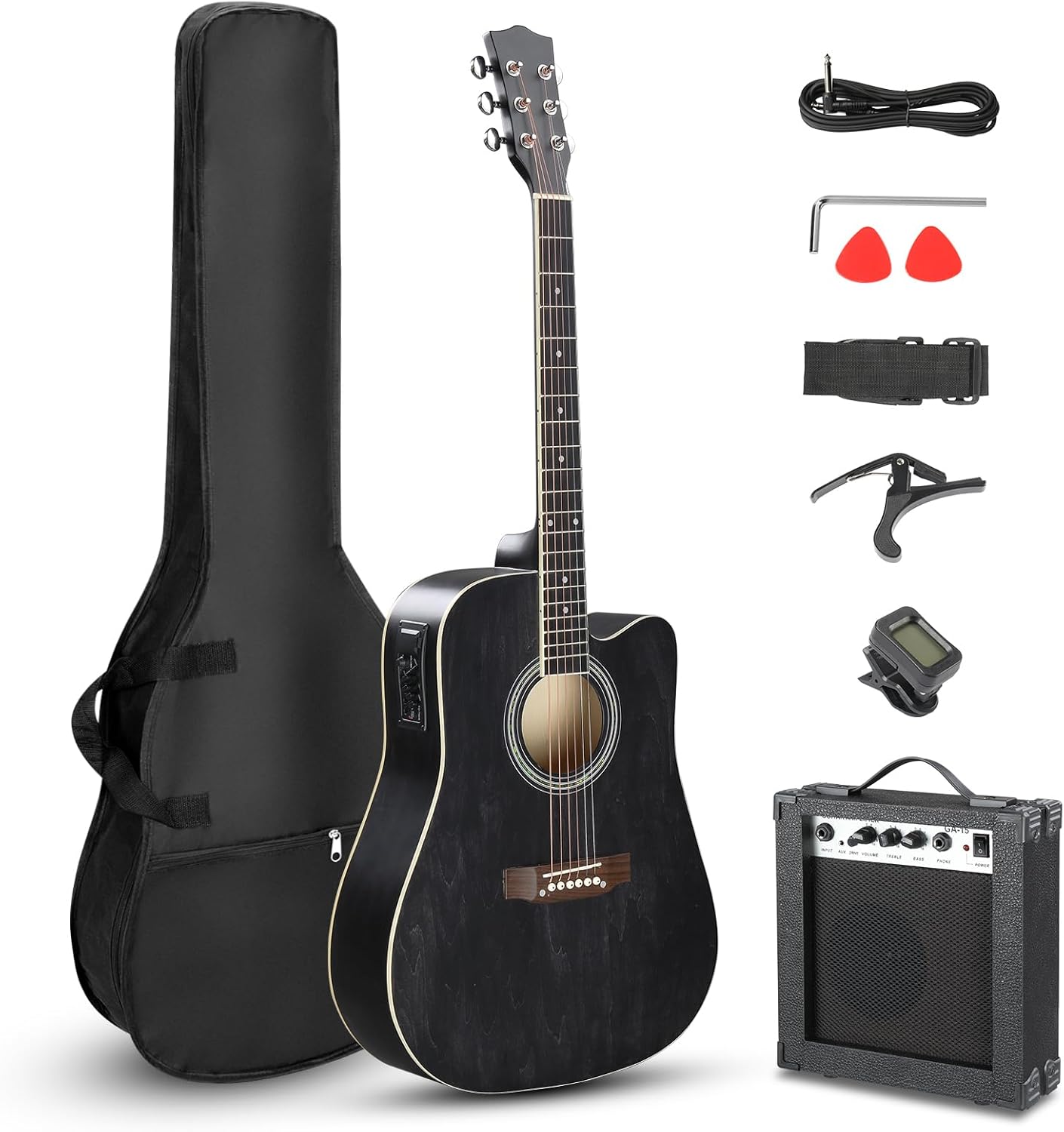 41 Full-Size Acoustic Electric Guitar Kit - All Accessories Included