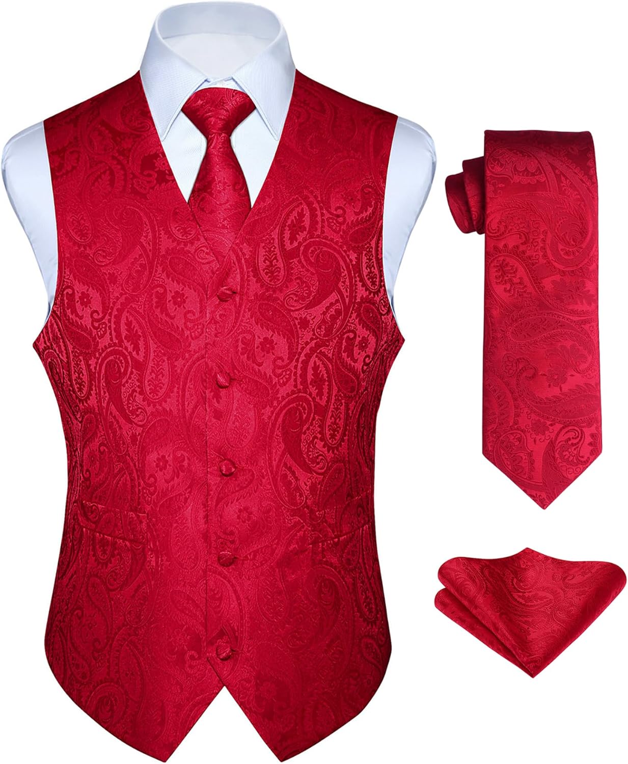 Enlision V3-02 Men's 3PCS Formal Vest Set for Weddings and More