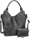 Women Tote Bag PU Leather Hobo Shoulder Bag - Large Capacity