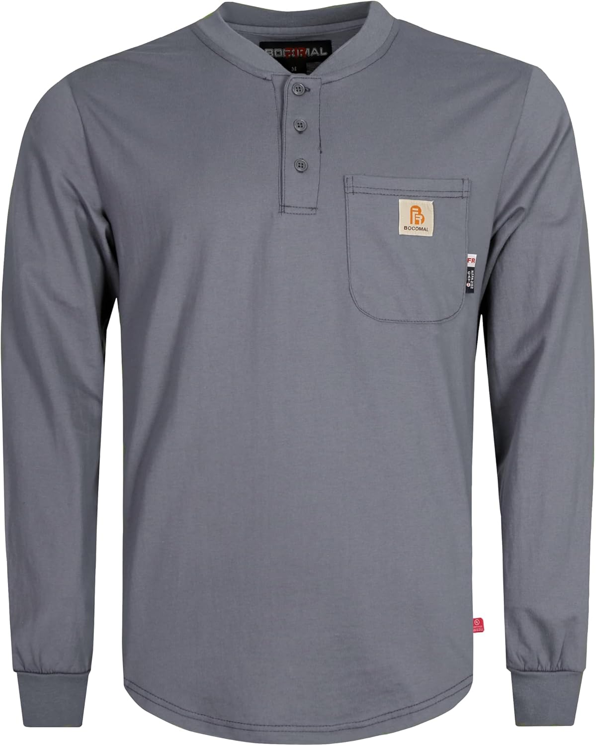 BOCOMAL FR Shirts Lightweight Flame Resistant Henley Workwear