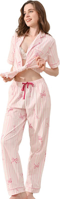 100% Cotton Pajamas for Women Sets 2 Pieces Pjs - Soft Breathable pair