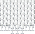 Transparent Plastic Wine Glasses 100 Pcs - Reusable Stemmed Party