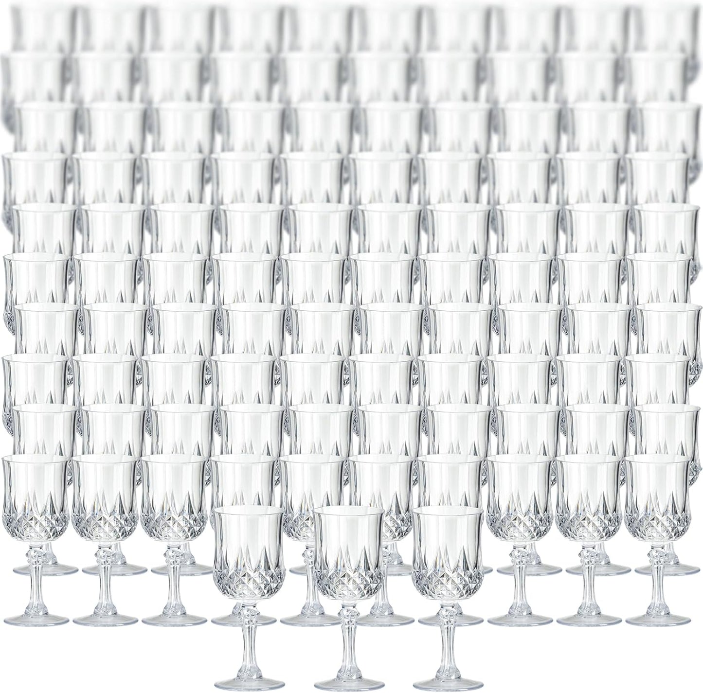 XKXKKE 100 Pcs Transparent Plastic Wine Glasses for Parties