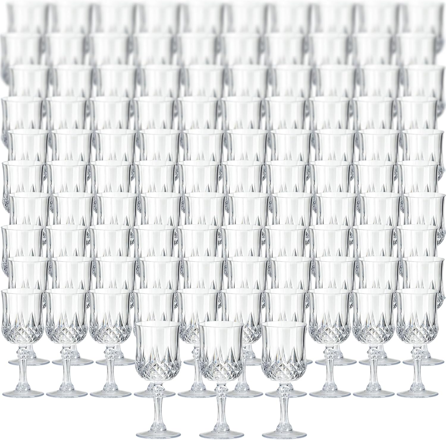 XKXKKE 100 Pcs Transparent Plastic Wine Glasses for Parties