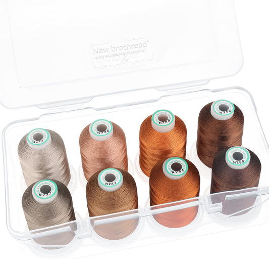 Brothread 1000m Polyester Thread Set - 20 Shades in Snap Spools - Ideal for Embroidery & Quilting