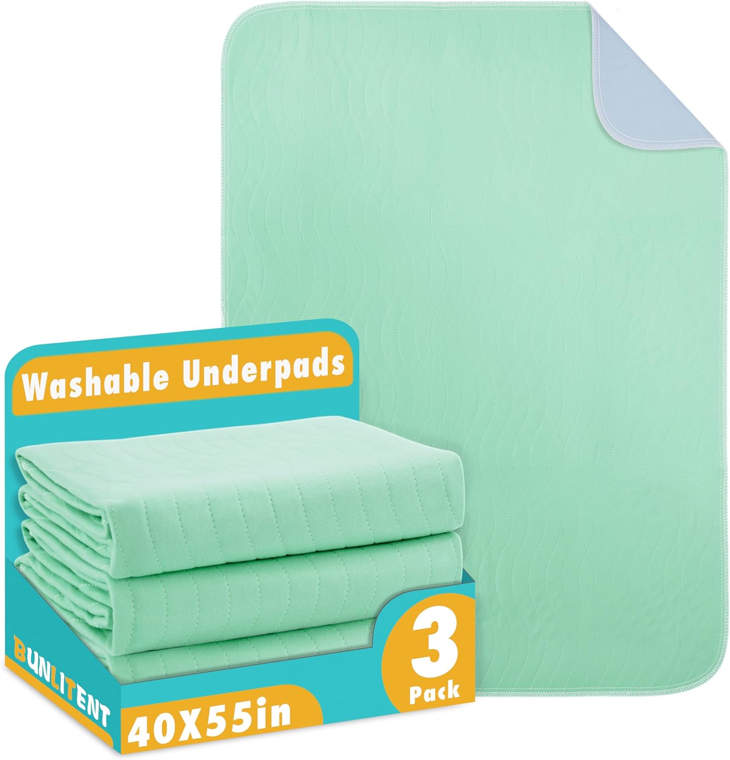 Washable Underpads 40 x 55 for Bedwetting Incontinence Needs