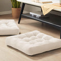 Meditation Floor Pillow Set of 2 - Large Tufted Corduroy Cushions