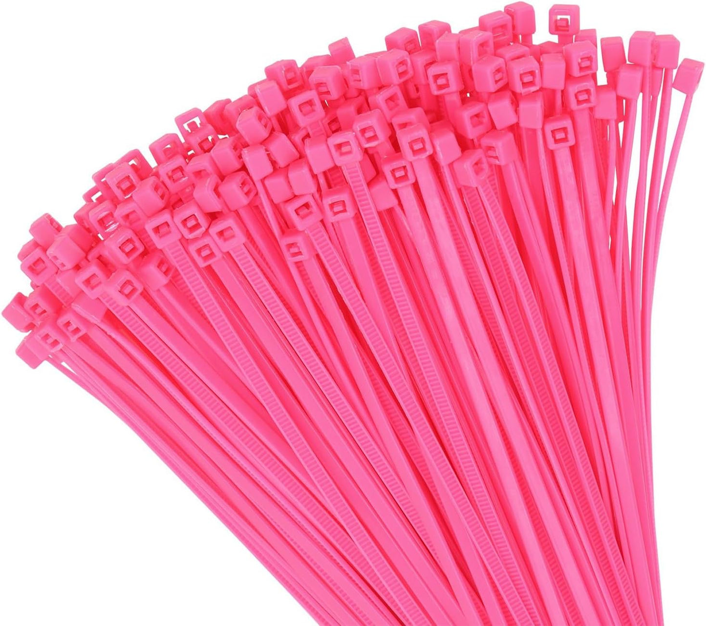 200 Pink Nylon Zip Ties for Organization