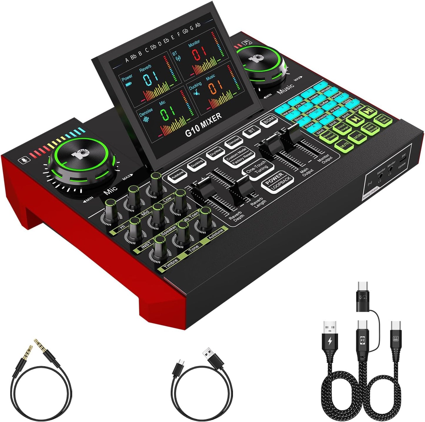 tenlamp G10 Gaming Audio Mixer for Streaming and Podcasting