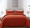 SunStyle Home Quilt Set King Rust - Lightweight Reversible Coverlet