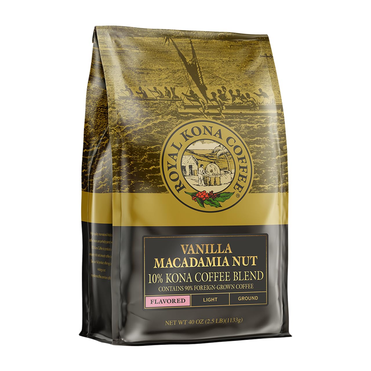 Light Roast Ground Coffee with Vanilla Macadamia Flavor 40 oz