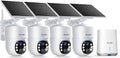 5MP Security Cameras Wireless Outdoor 4-Cam Pack - Solar, No