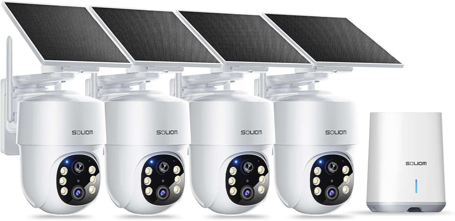 5MP Security Cameras Wireless Outdoor with 360 Auto Tracking