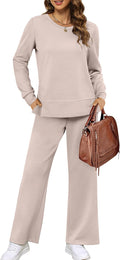 XIEERDUO Women's 2 Piece Lounge Set - Comfy Side Slit Tracksuit