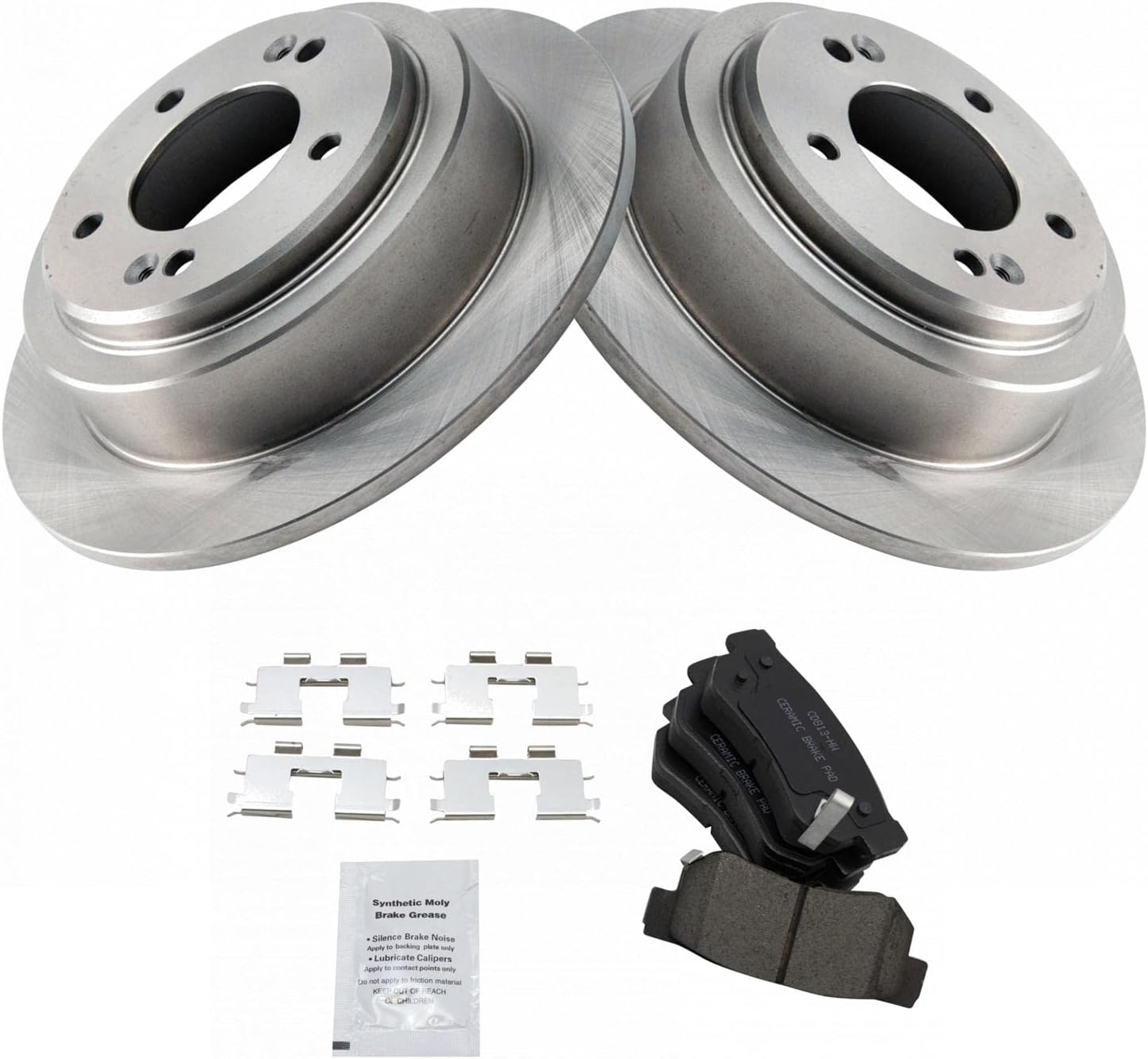 TRQ Rear Brake Pad & Rotor Kit for 2004-2006 Kia Amanti