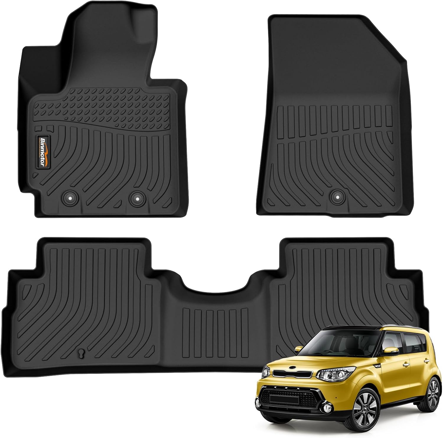 Custom Fit All Weather Floor Mats for Kia Soul 2014-2019