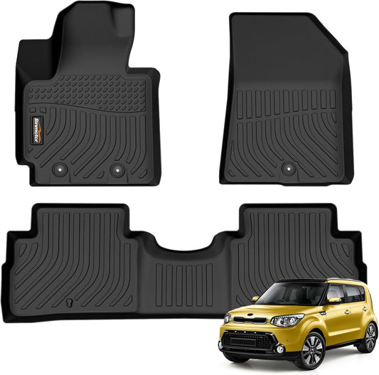Custom Fit All Weather Floor Mats for Kia Soul 2014-2019