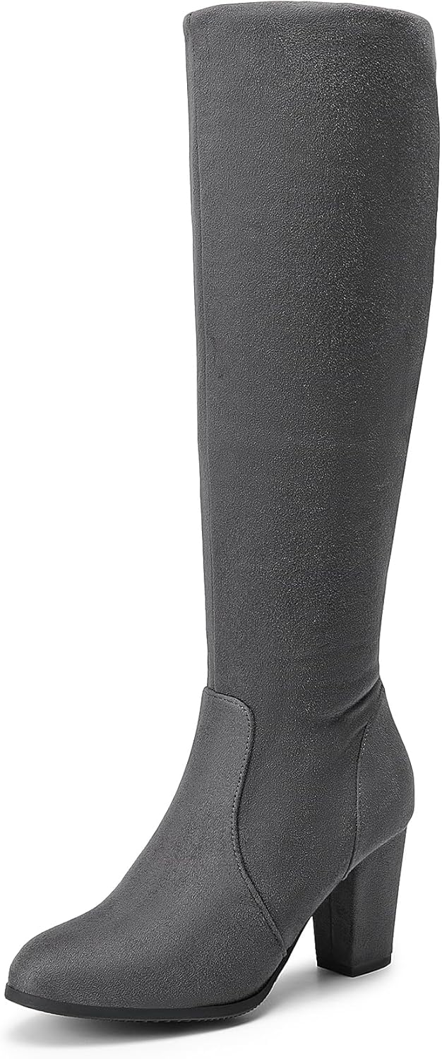 DREAM PAIRS Women's Chunky Heel Knee High Boots for Style