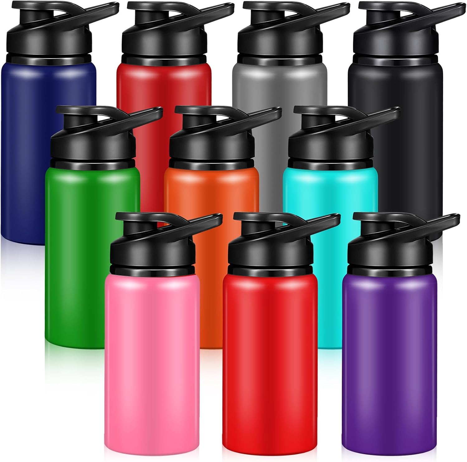 10 Pcs Reusable Aluminum Water Bottles for Outdoor Sports