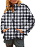 Women's Baggy Zip Puffer Jacket - Lightweight Warm Winter Coat