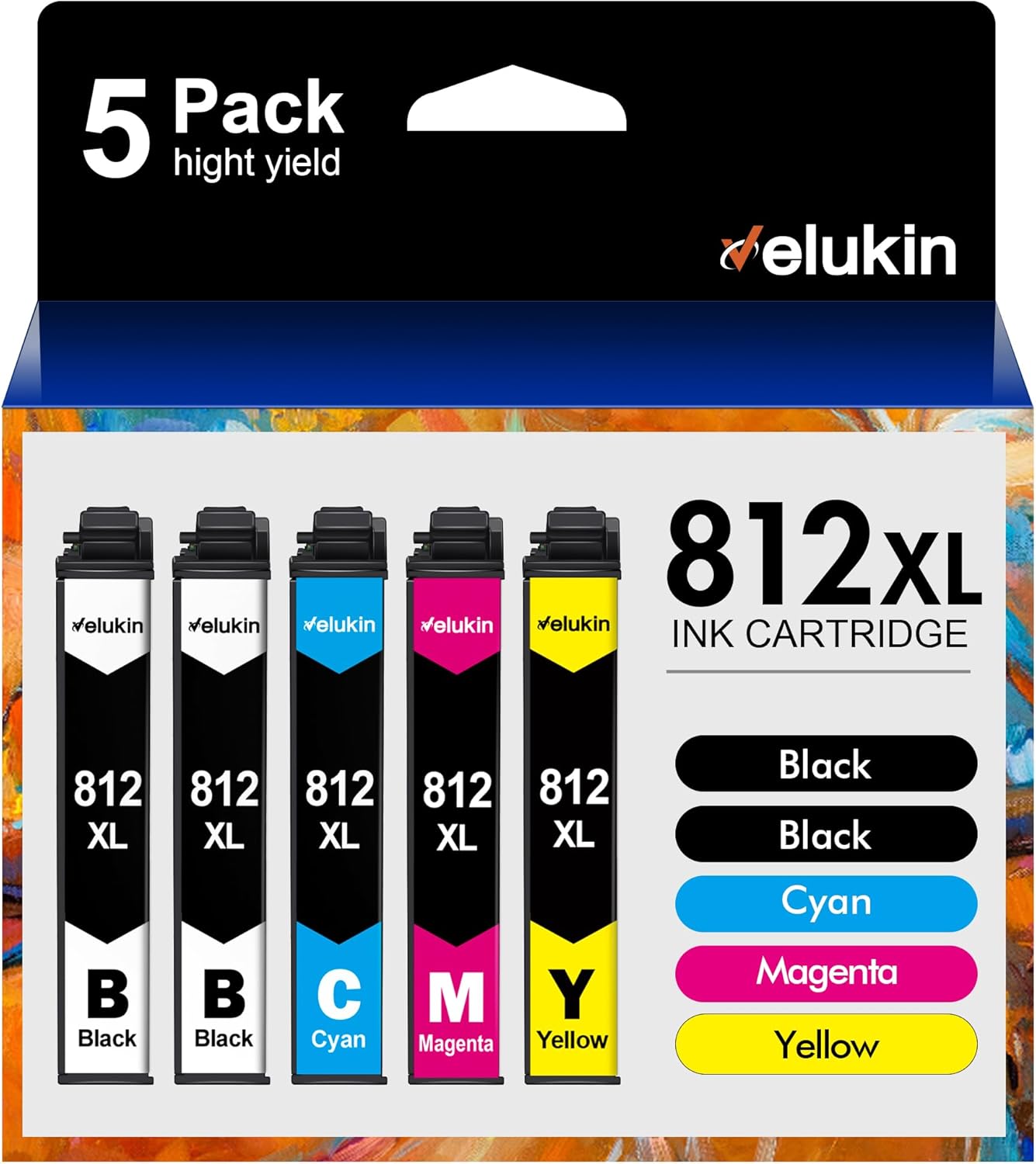 Velukin Remanufactured 812XL Ink Combo Pack - Superior Compatibility
