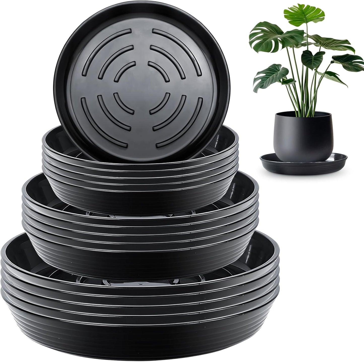 15 Pack Plant Drip Trays for Indoor and Outdoor Use