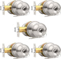 Probrico 5 Pack Keyed Alike Door Knobs Combo Pack - Brushed Nickel
