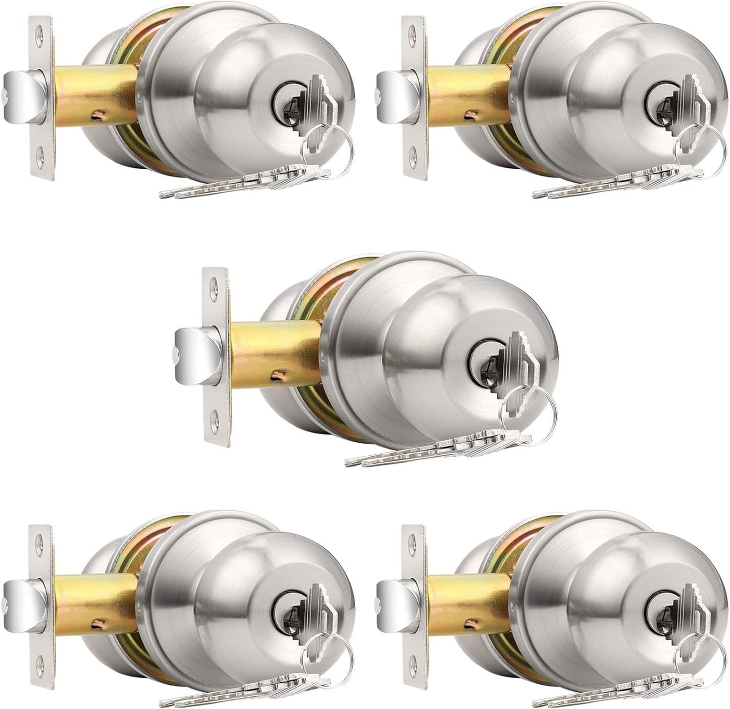 Probrico Keyed Alike Door Knobs Combo Pack for Security Needs