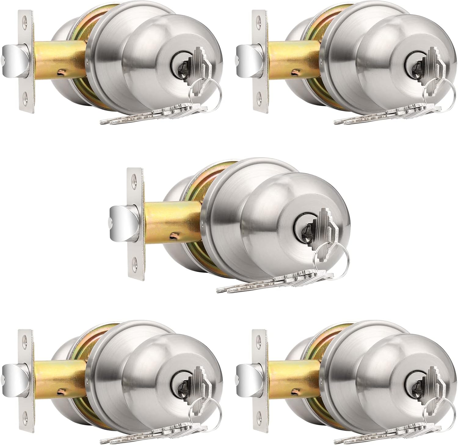 Probrico Keyed Alike Door Knobs Combo Pack for Security Needs