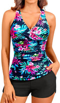 Women Tankini Swimsuits with Shorts - Tummy Control Floral Set