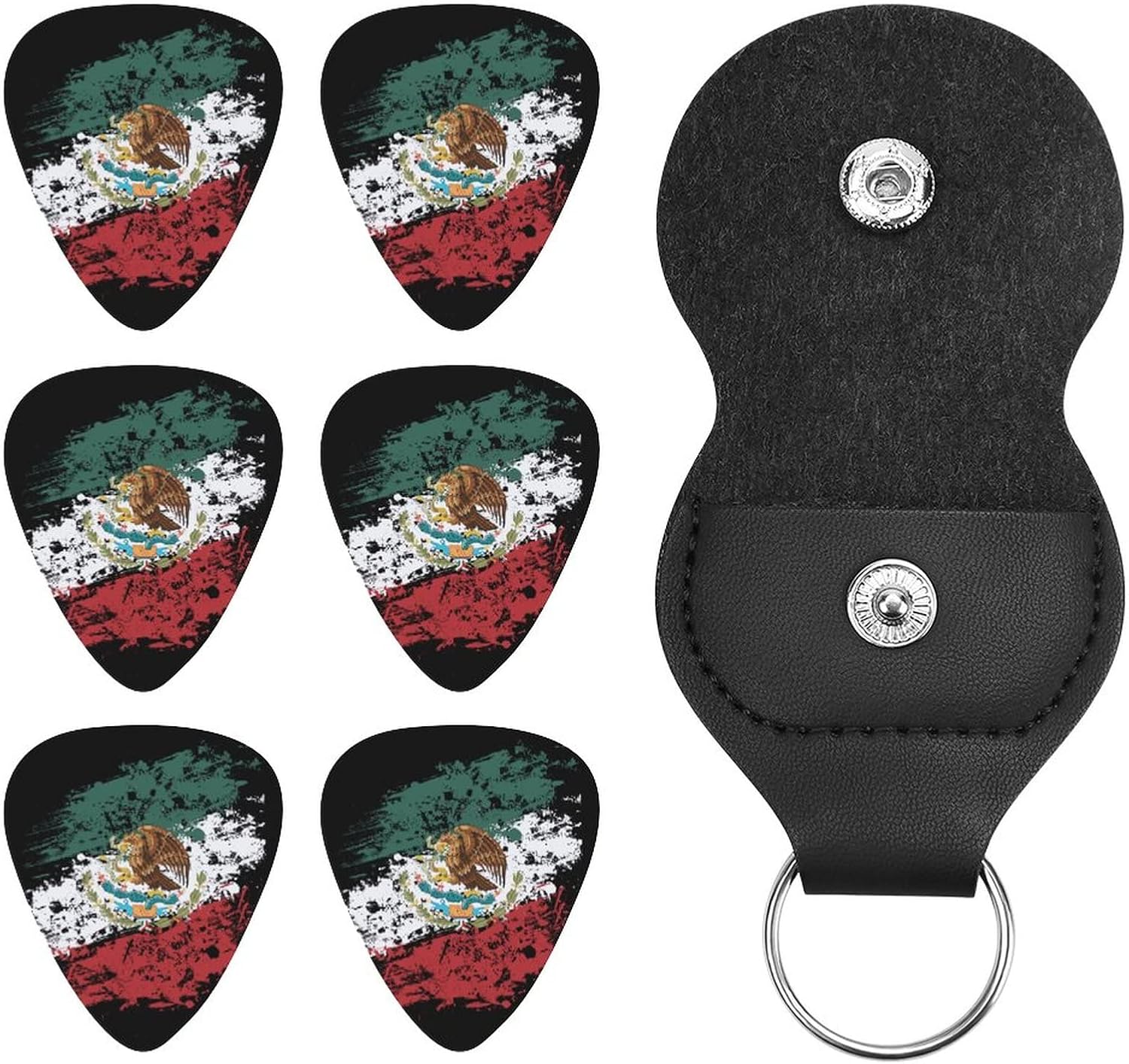 Premium Mexican American Flag Guitar Picks Set