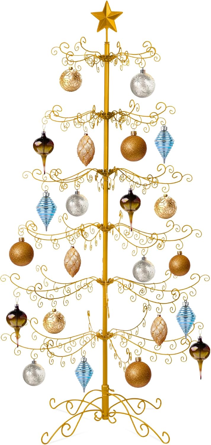 6ft Wrought Iron Ornament Display Christmas Tree - Easy Assembly