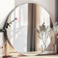 Silver Round Mirror 24 in Circle Mirror with Metal Frame - Sleek Wall