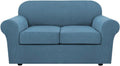 3 Piece Stretch Sofa Covers for 2 Cushion Loveseat - Dusty Blue