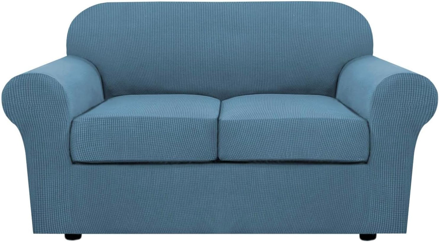 H.VERSAILTEX 3 Piece Stretch Sofa Covers for Loveseat Couch